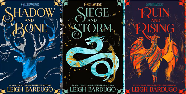 three books with deer, snake, and eagle on the titles